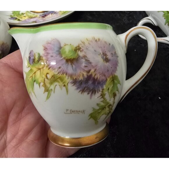 Royal Doulton Glasmis Thistle Tea Set 2 Cups & Saucers, Creamer & Sugar Bowl - Picture 10 of 13
